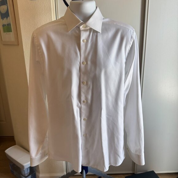 Eton White Signature Twill Slim 41 16 Dress Shirt - Picture 2 of 12